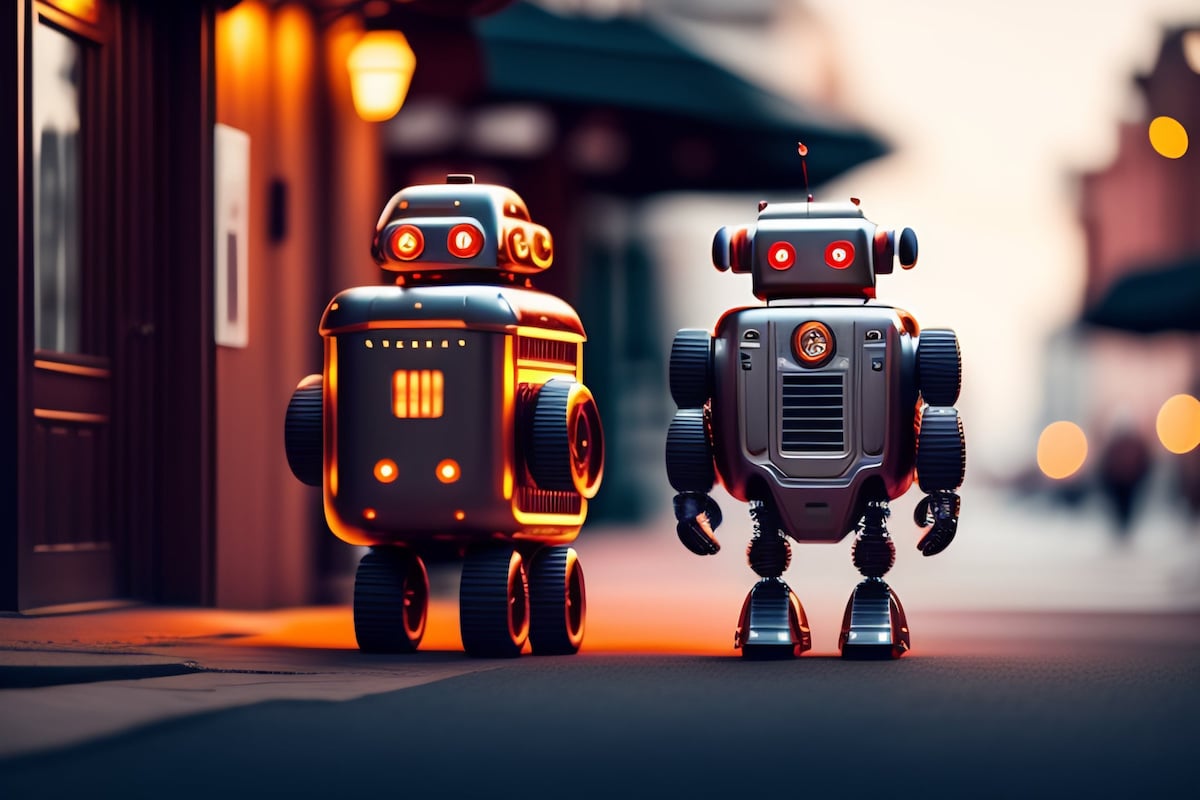 robot-robot-are-standing-street